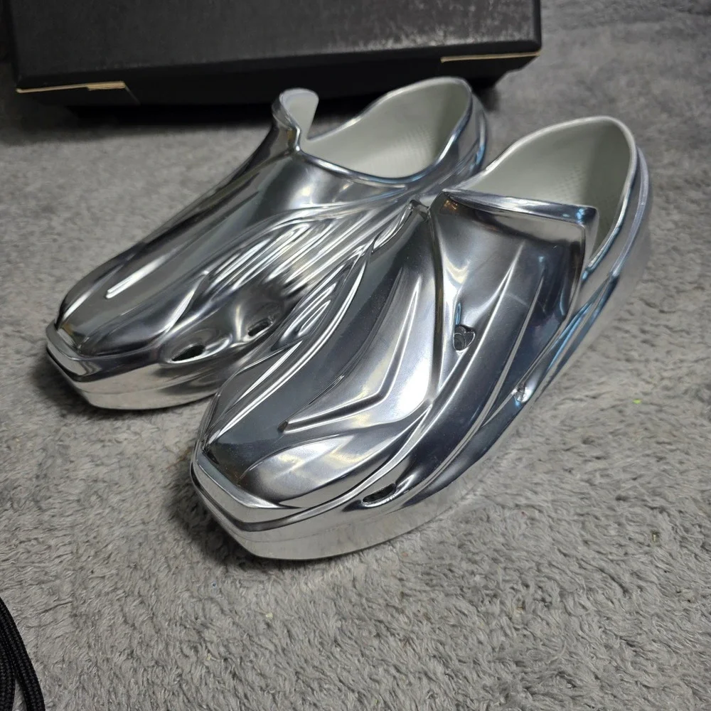 1017 ALYX 9SM Mono Chrome Silver Metallic‎ Slip Ons Clogs Shoes EU 40 NEW IN BOX